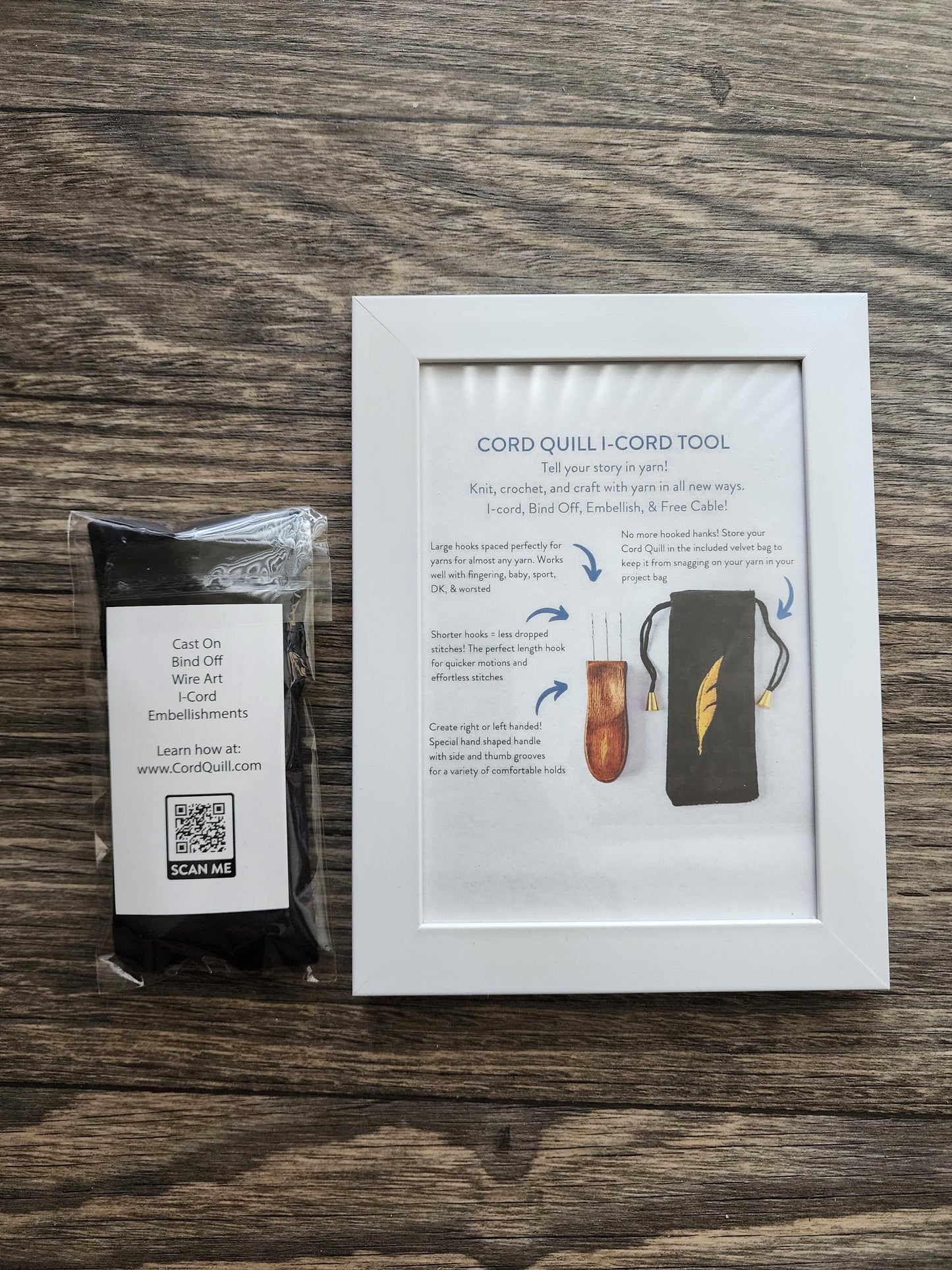 1 Cord Quill I-Cord tool with dust proof carrying pouch