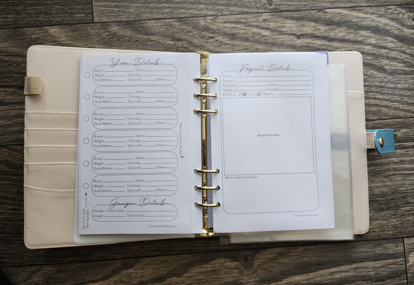 Twice Sheered Sheep Project Planner | Notebook Paper, Sheet Protectors and Grid Paper | Project Notes | Yarn Detail Keeper