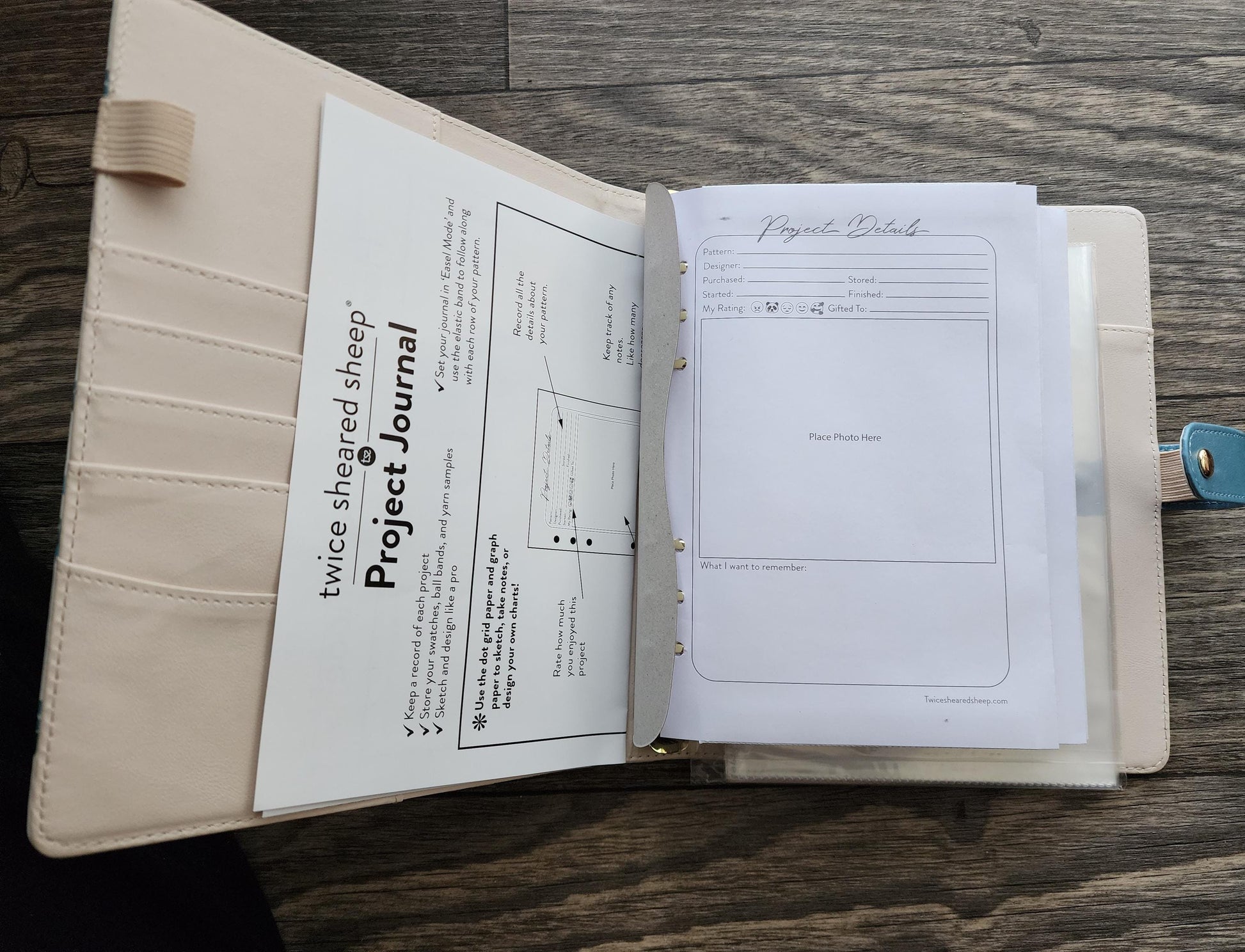 Twice Sheered Sheep Project Planner | Notebook Paper, Sheet Protectors and Grid Paper | Project Notes | Yarn Detail Keeper