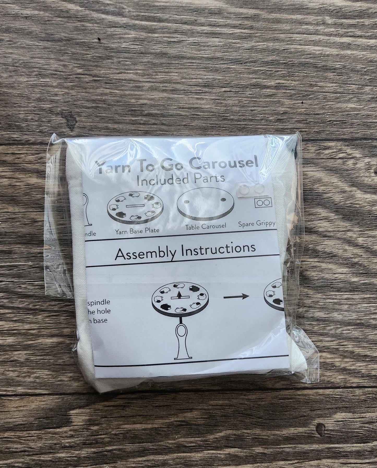 1 Portable Yarn Holder with Wristlet Capability and Table Top Swivel Bottom Carousel (wristlet sold separately)