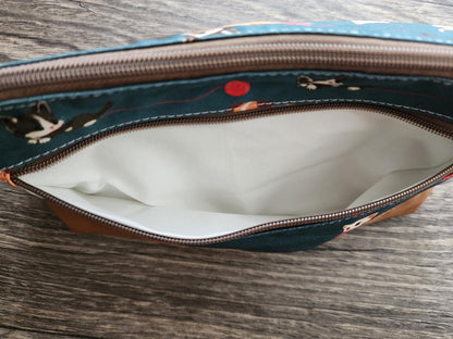 Twice Sheared Sheep Project Bag | Knitting and Crochet Project Holder with Outer Zipper | Medium Size | Cat and Dog