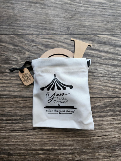 1 Portable Yarn Holder with Wristlet Capability and Table Top Swivel Bottom Carousel (wristlet sold separately)