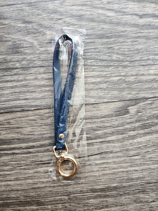 1 Wide Ring Wrist Strap | Yarn To Go Carousel | Project Bag - Blue