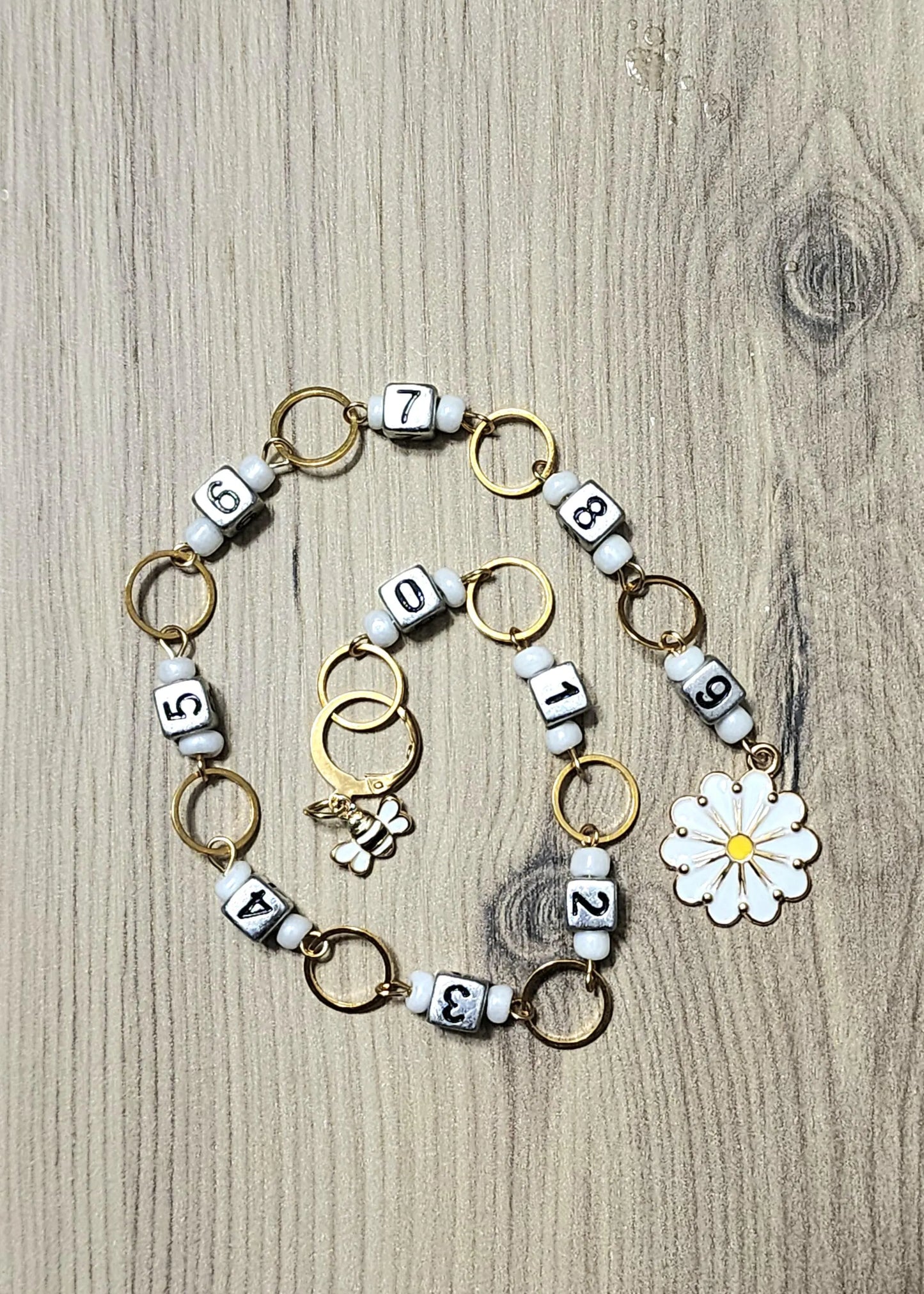 Sunflower and Bee Row Counter for Knitting and Crochet Projects