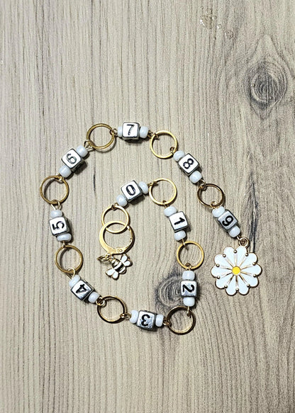 Sunflower and Bee Row Counter for Knitting and Crochet Projects