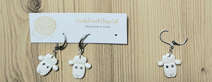 Crochet and Clay Cat Stitch Markers