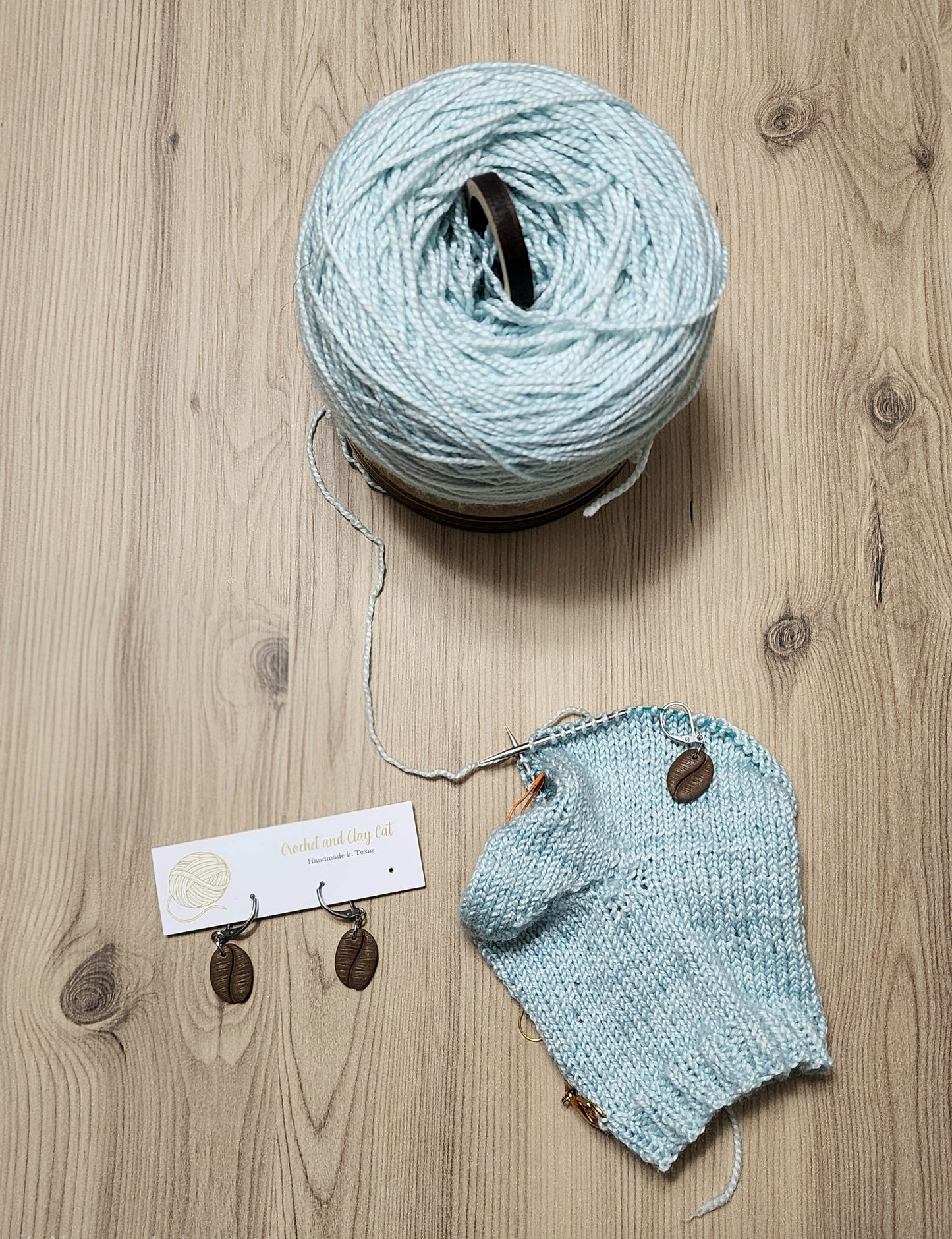 Crochet and Clay Cat Stitch Markers