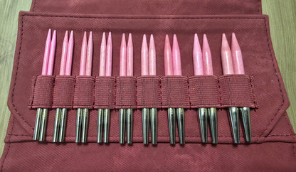 Lykke Blush 3.5" Interchangeable Circular Needle Set, Crimson Denim Case