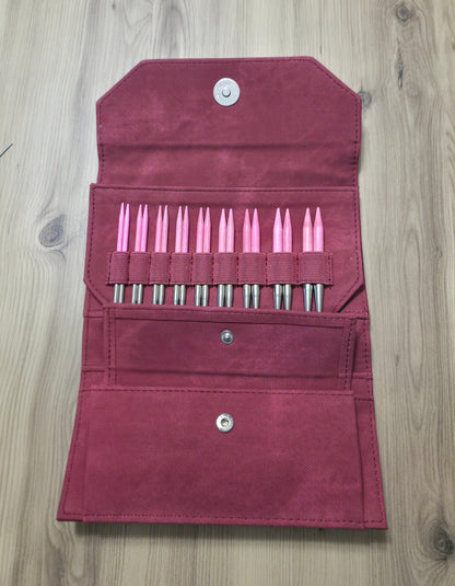 Lykke Blush 3.5" Interchangeable Circular Needle Set, Crimson Denim Case