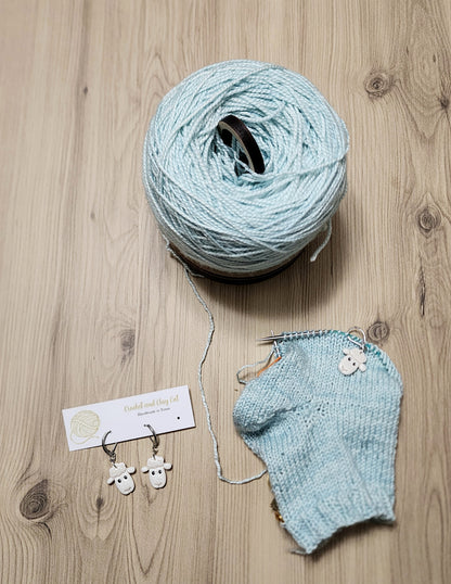 Crochet and Clay Cat Stitch Markers