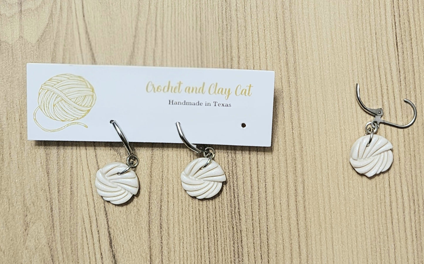 Crochet and Clay Cat Stitch Markers