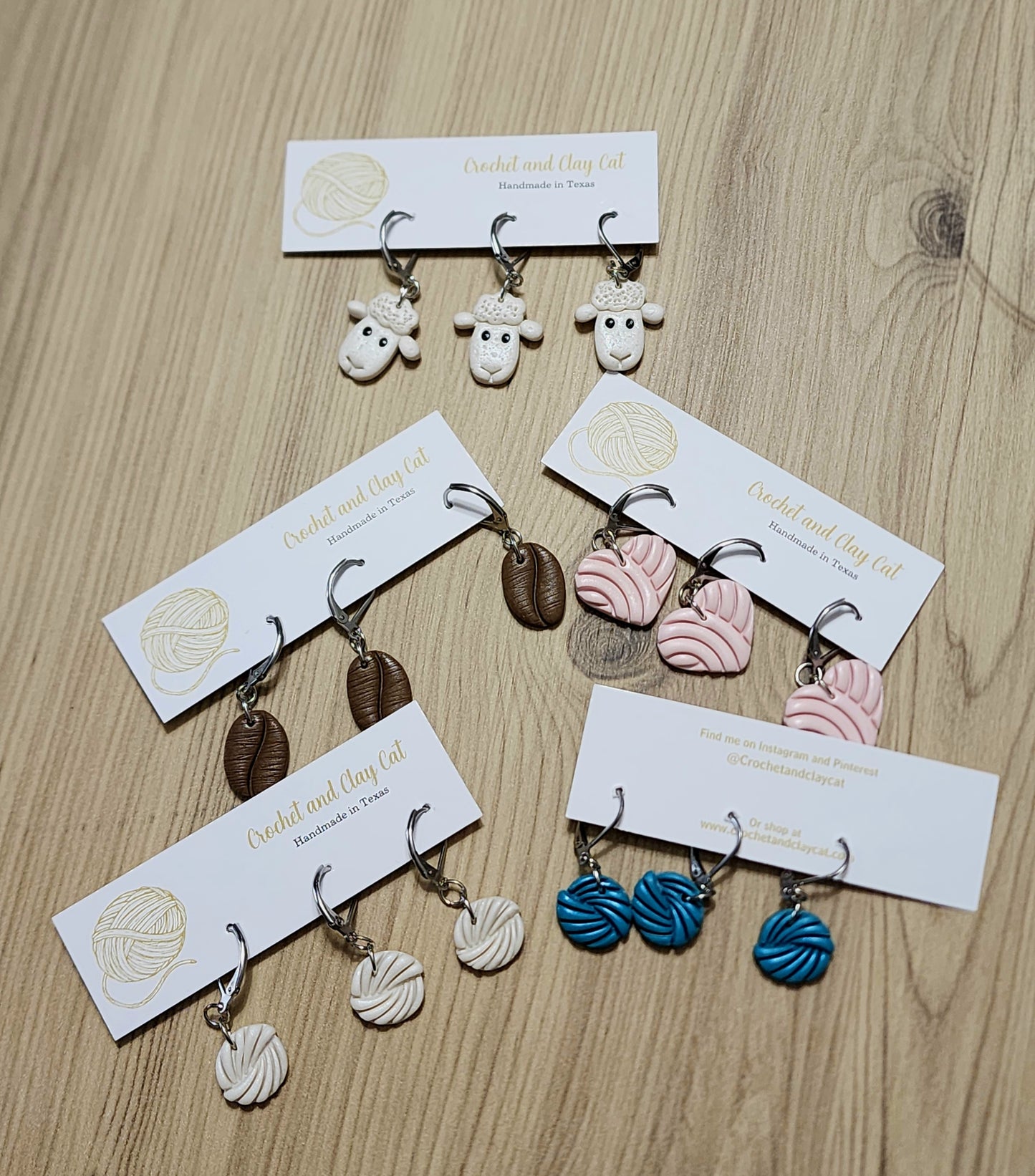 Crochet and Clay Cat Stitch Markers