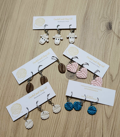 Crochet and Clay Cat Stitch Markers
